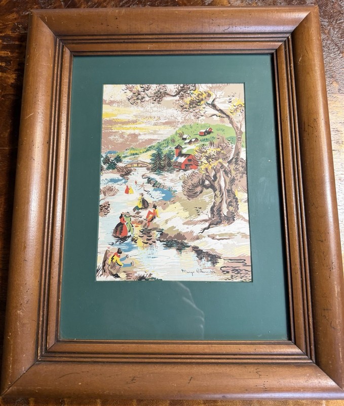 Margo Alexander Original Hand Painted Replica Wood Framed Art VTG