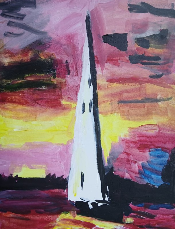 Neo-expressionism/Abstract Sunset Sail 11x14 Handmade Colorful Art Painting gallery