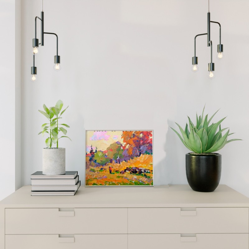 Oil Painting Canvas Warm Autumn Kalenyuk A Original Framed Wall nKalen286AAA gallery