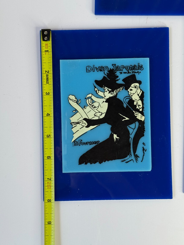 Vintage Lucite Wall Art – Paris Cabaret Reverse Paintings /Set of 3/Made in PA gallery