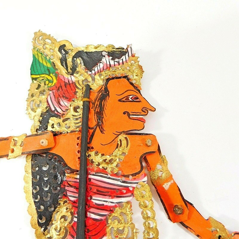 Vintage Shadow Puppet Hand Made Hand Painted Leather Thailand gallery