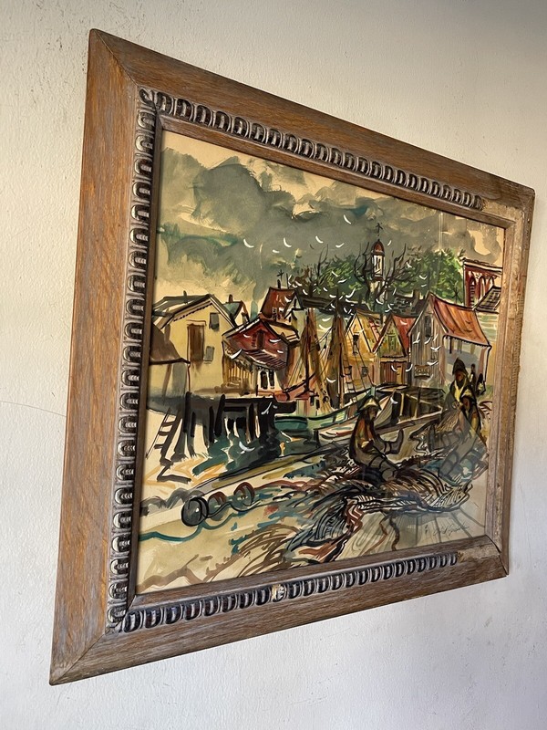 ALFRED CZEREPAK ANTIQUE MASSACHUSETTS BOAT DOCK LANDSCAPE PAINTING OLD MODERN 50 gallery