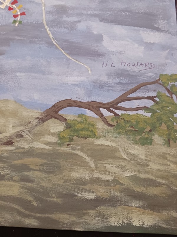 BAD WEATHER DAY AND KITE PAINTING 12X16 (FLOODING WATERS)-SIGNED gallery