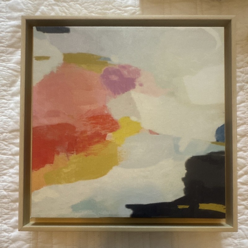 Set of 3 Framed Abstract Multicolor Square Canvas Art Paintings gallery