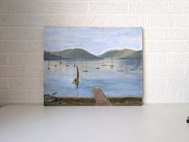 Original Signed Painting | Boats in Harbor gallery
