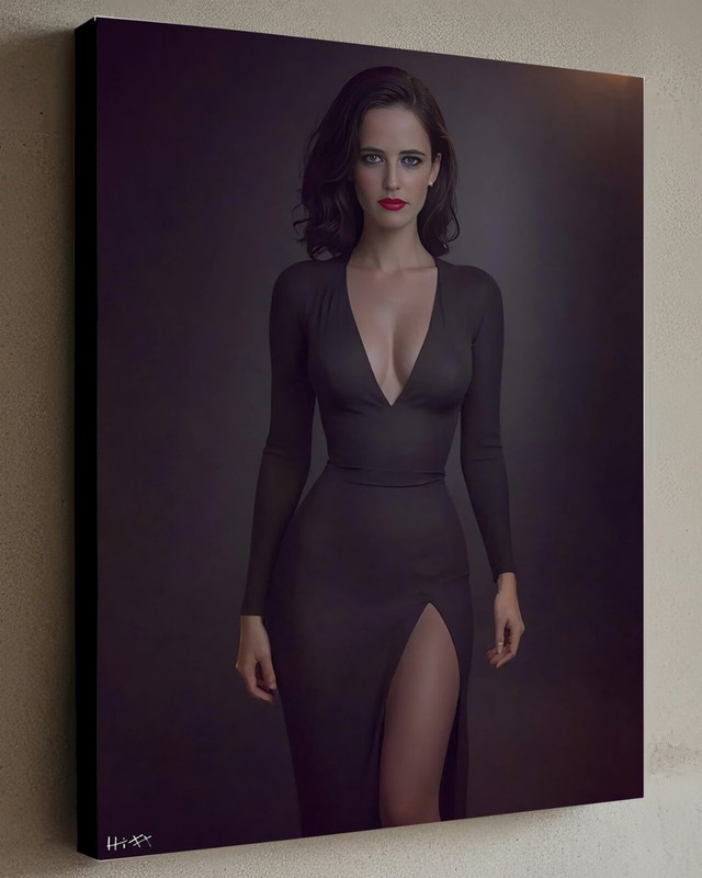 Bond Girl Eva Green James Bond w/COA – Framed Canvas 40X30cm Painting