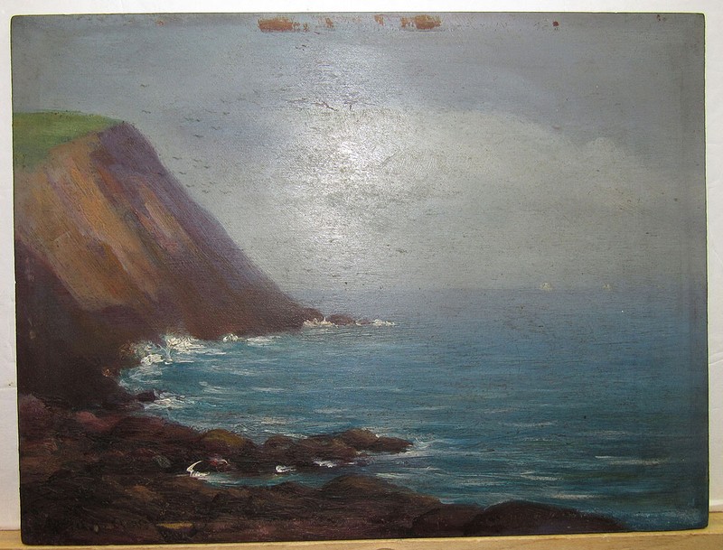 William AJ Claus 1880s Ptg Monhegan Headlands Listed Maine, Massachusetts Artist gallery
