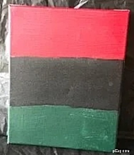Pan African Flag Hand Painted Water Color on Canvas 10 x 8 inch Art Work