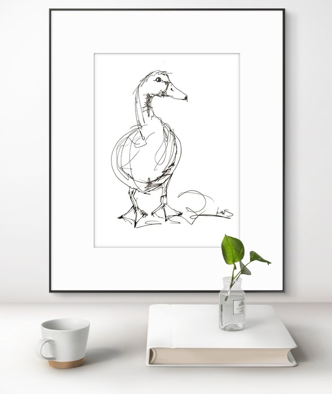 Original Abstract Expressive 9X12 Duck Paper Ink Drawing Handmade Signed 13 gallery