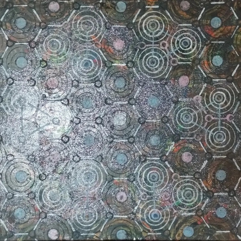 Abstract Sacred Geometry Art- Blacklight Reactive Painting