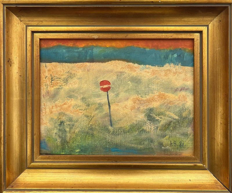 Expressionist Landscape Composition Modern Oil Painting Danish
