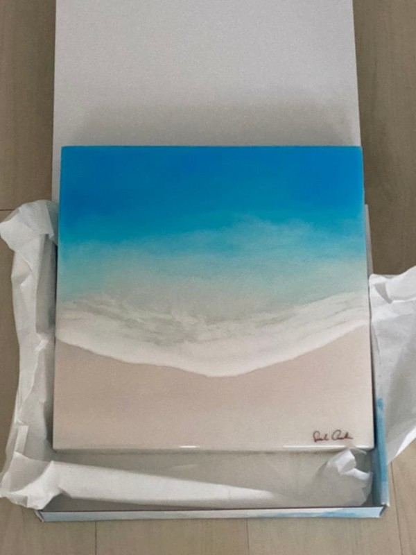 Sarah Caudle Resin Art Original «Grateful 5» 12 inches x 12 inches