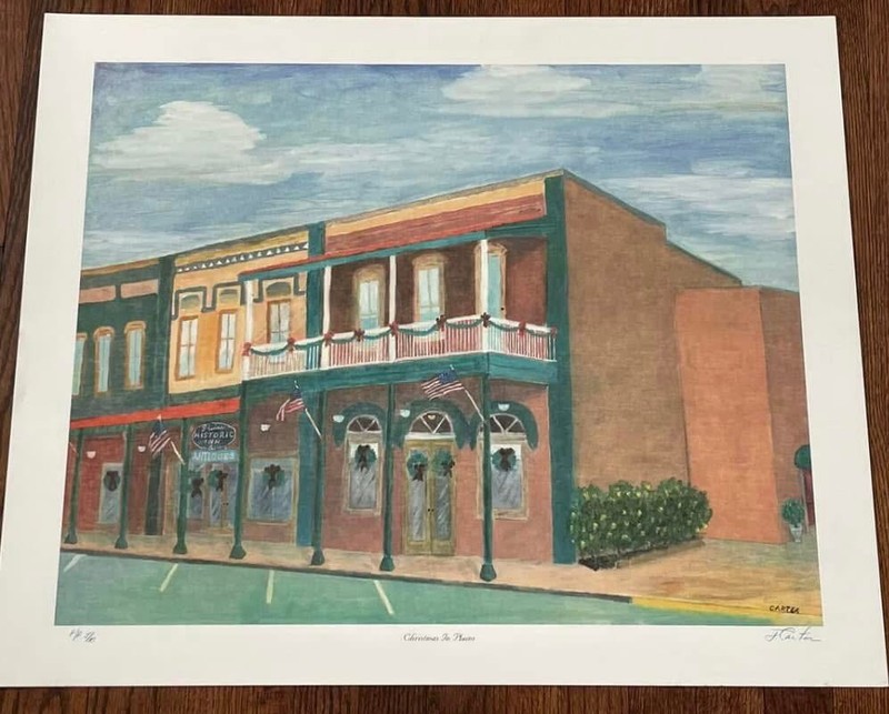 Jimmy Carter Printers Proof Signed Painting “Christmas In Plains”