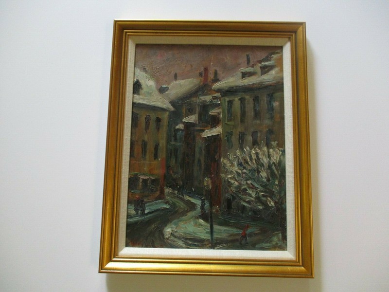 ANTIQUE VINTAGE WPA ERA IMPRESSIONIST STREET SCENE URBAN CITY IMPRESSIONIST OLD