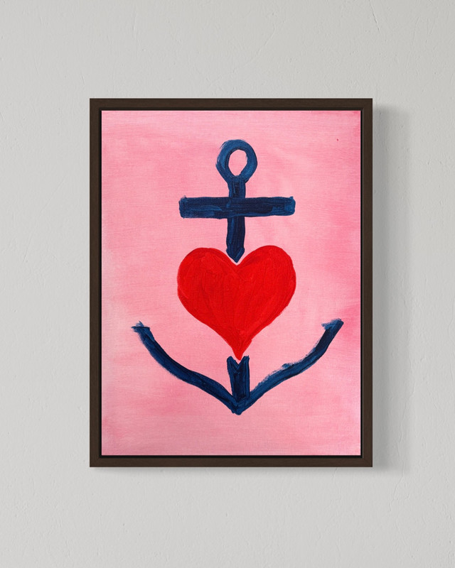 Anchor Of Love Canvas Acrylic Colorful Home Wall Original Art Home Decor