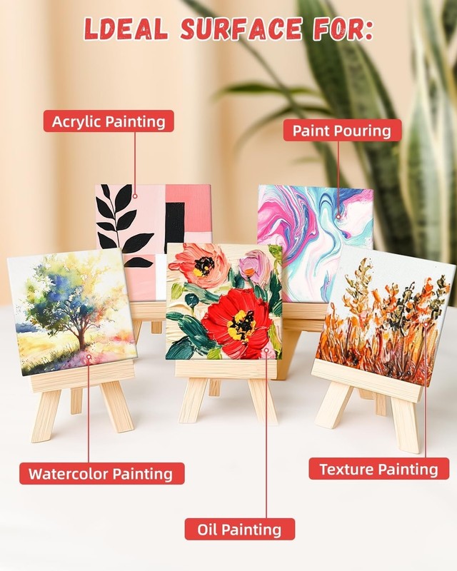 Artisan 12 Pack of 8x8 Inch Gesso Primed Canvas Panels for Creative Projects gallery