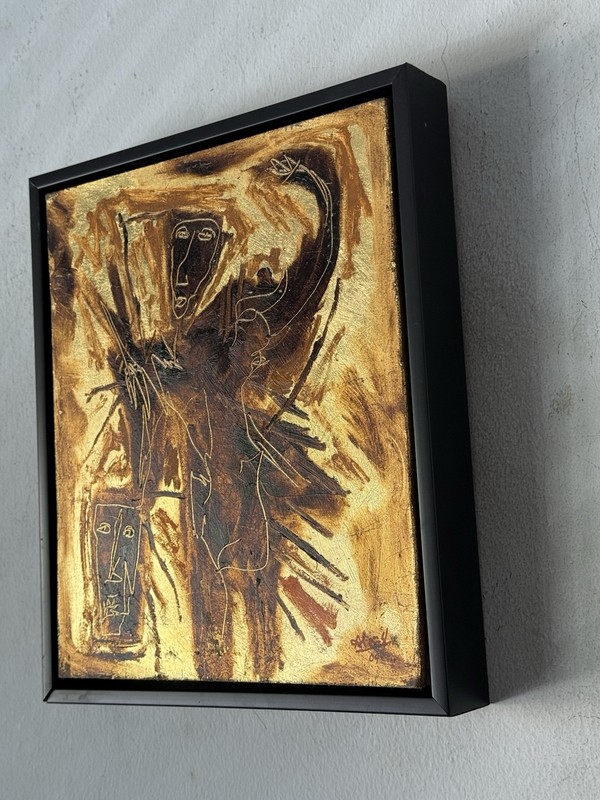 ALEJANDRO SANTIAGO VINTAGE MODERN ABSTRACT CUBIST MEXICAN OIL PAINTING SIGNED gallery
