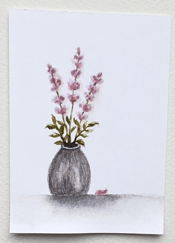 ACEO Original Floral Set of 6 OOAK Watercolor Paintings Quiet Little Blooms gallery