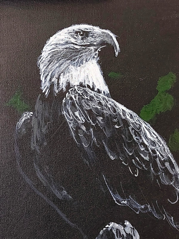 LOVELESS - "BALD EAGLE" original acrylic Americana on canvas 11 X 14 COA gallery