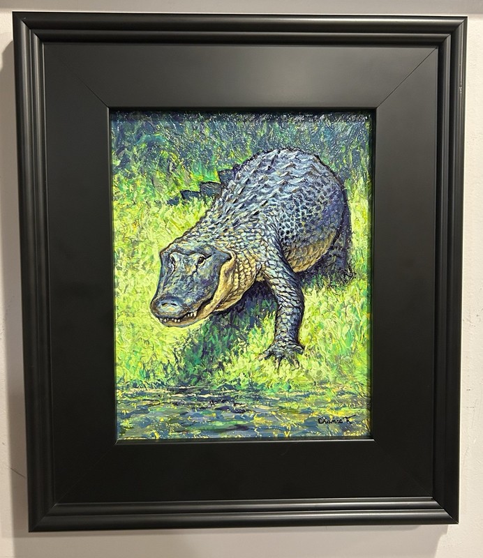 Original Acrylic Painting - Alligator - Framed - Wildlife Artist Chance Tedesco gallery