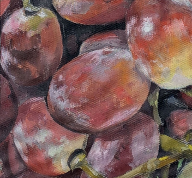 art 118 original oil painting framed Still life 27x19 cm realizm modern grape gallery
