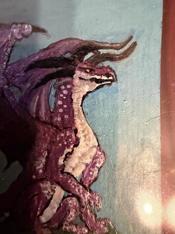 ACEO “Watching” Acrylic And Metallic Painting Of A Dragon By Sheila Lofgreen gallery
