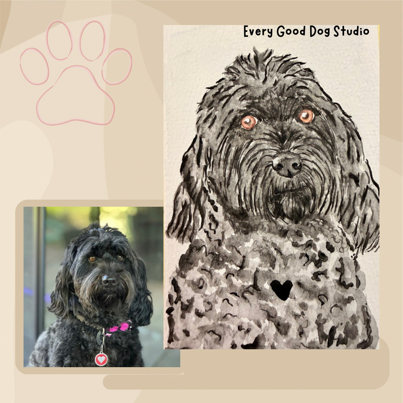 Custom Pet Portrait Watercolor ACEO Hand-Painted from Your Photo | 2.5 X3.5 gallery
