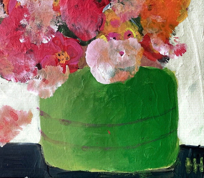 Hand Painted Red Flower 12x12 Signed Acrylic Canvas Ready to Hang, Holly Hammond gallery