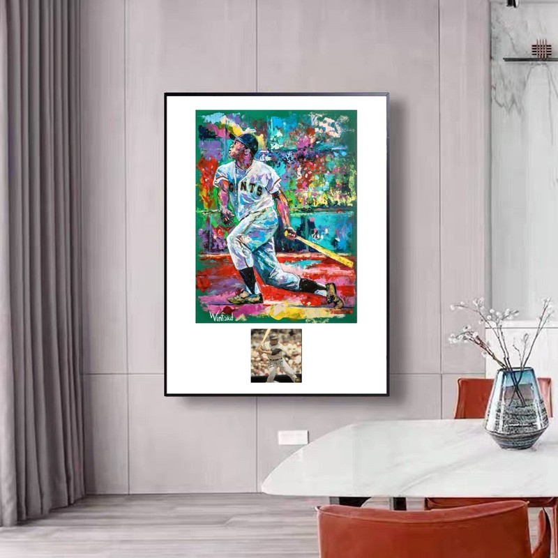SALE WILLIE MAYS SIGNED Premium Artwork FRAMED 36″H X 24″W Was $3,995 Now $495