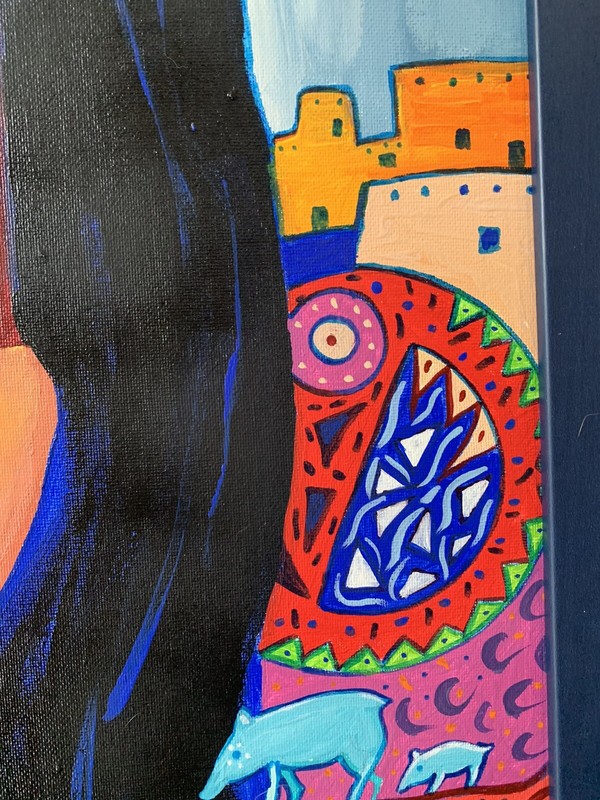 Painting Native American Woman Portrait Arizona Landscape By K. Kills Thunder gallery