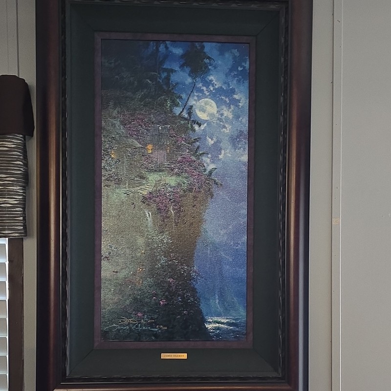 James Coleman Signed Limited Edition Framed Moonlight blue Painting