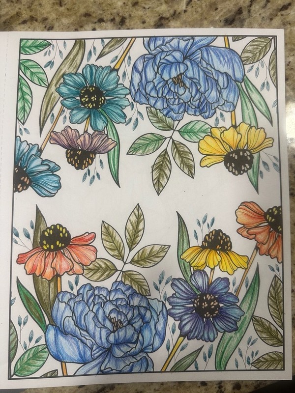 Fantasy Floral Colored Pencil Artwork