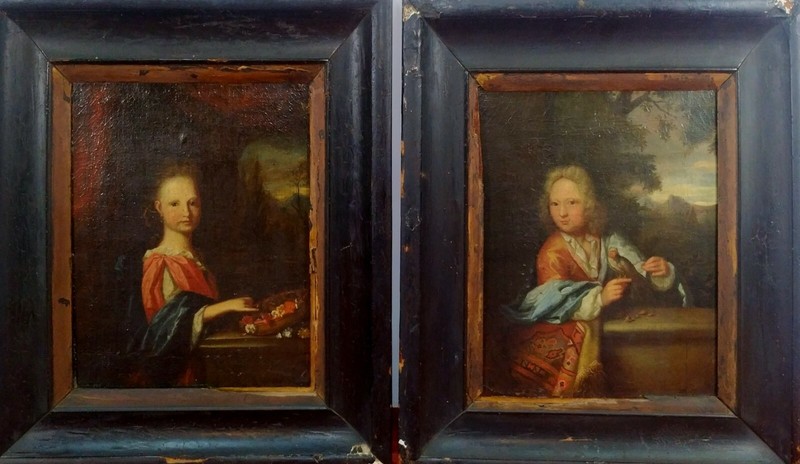 PAIR OF CHILDREN PORTRAITS . ATTRIB. CASPAR NETSCHER. OIL. HOLLAND(?).CIRCA 1665