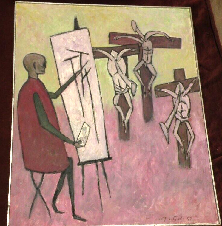 Ernst Fritsch 1892-1965 German Expressionist dramatic painting museum worthy