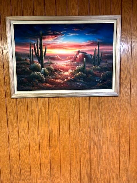 B Duggan Southwest Desert Cactus Sunset Original Oil On Canvas 41" X 29" W/Frame gallery
