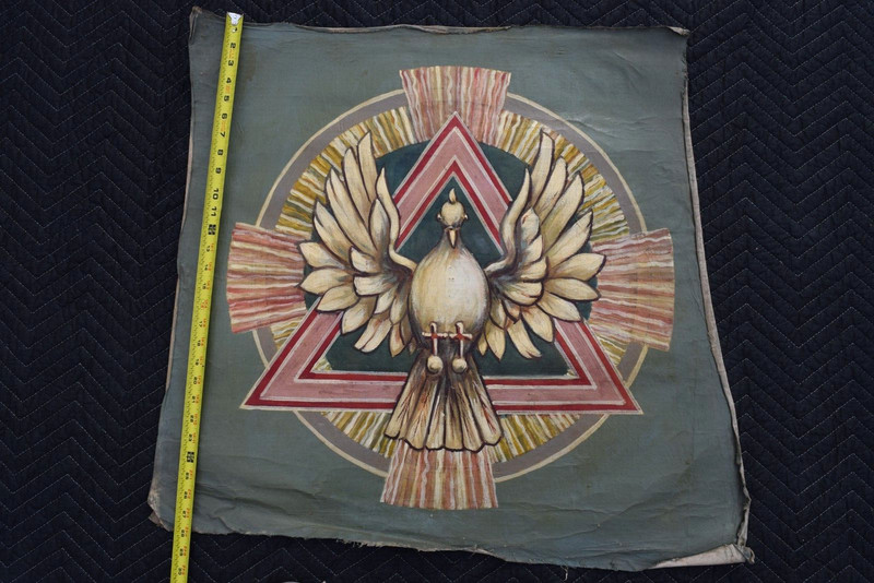 + Older Church Painting on Canvas, The Holy Spirit, 28″ x 29″ (DD19) chalice co.