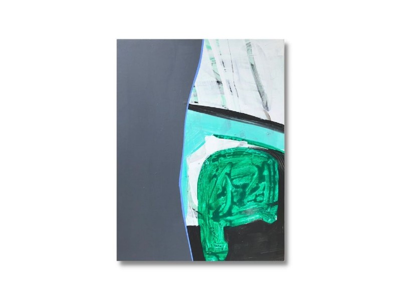 Geometric Abstract painting on panel, 12 x 16 x 1 inches, urban / land inspired gallery