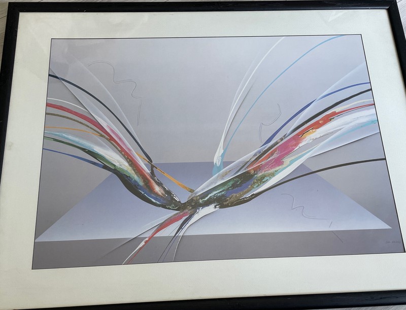 Elba Alvarez, Abstract Signed,Huge 42″X32″print