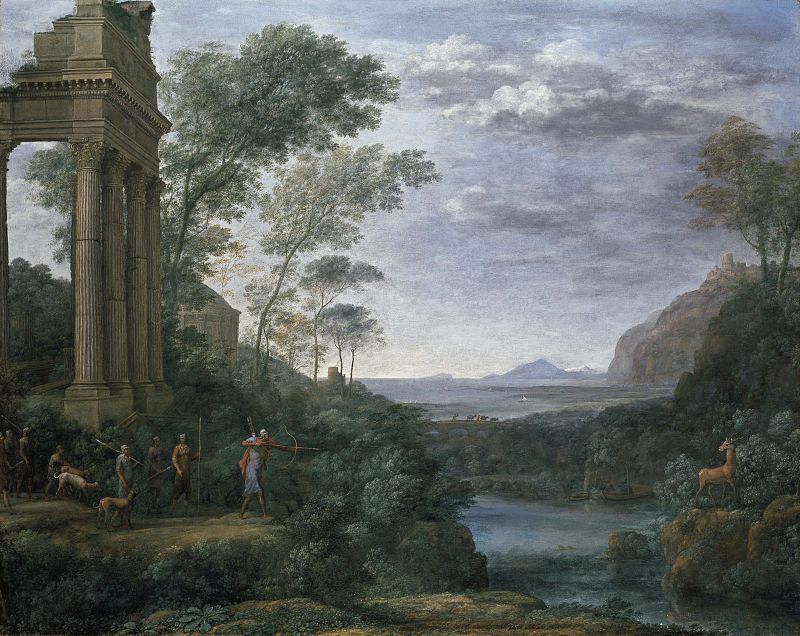 Art oil painting Claude Lorrain, Ascanius Shooting the Stag of Sylvia landscape