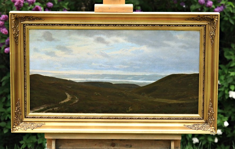 Harald Frederik Foss (1843-1922) Signed Antique Landscape Oil Painting Framed gallery
