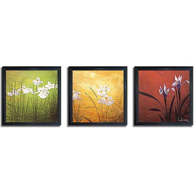 Black Framed Karma by Li-Leger 3-pc Canvas Giclee Art Set, 15 x 15 in Each piece