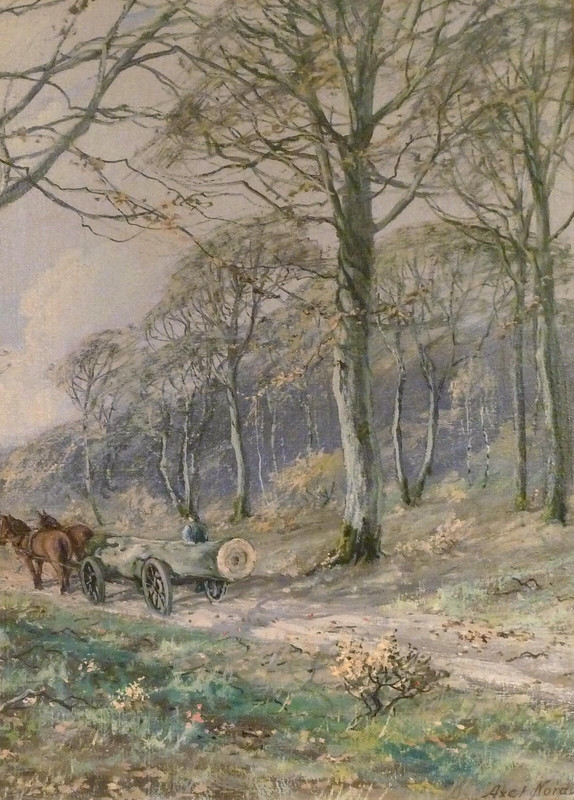 AXEL NORDBYE! MAN AND HORSES WORKING IN THE FOREST gallery