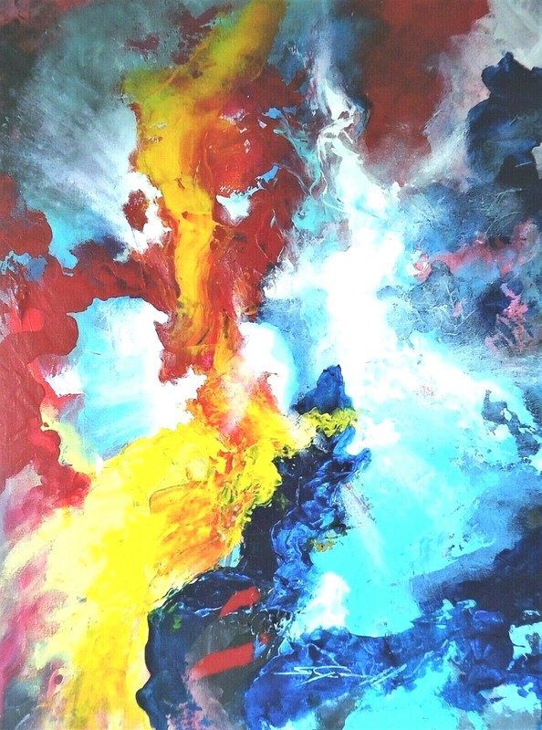 ORIGINAL signed Painting acrylic ‘Endeavor’ 24×18 stretched by Steven G.Graff