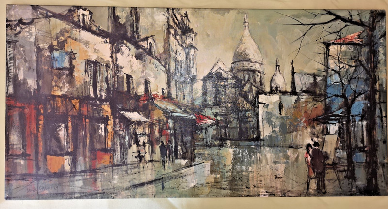 Painting Didier Grandt Paris Montmatre Place du Tetres Original Signed 1969