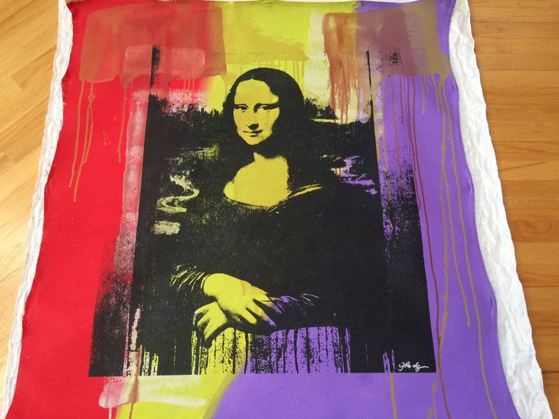MONA LISA ORIGINAL HAND SIGNED GAIL RODGERS SILKSCREEN ACRYLIC PAINTING COA gallery