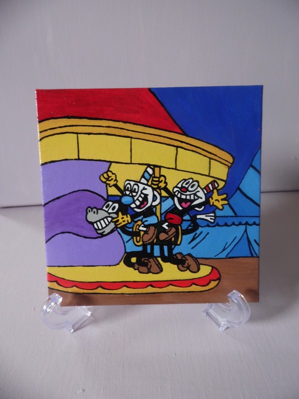 Cuphead Fan Art 6×6 Flat Canvas Painting