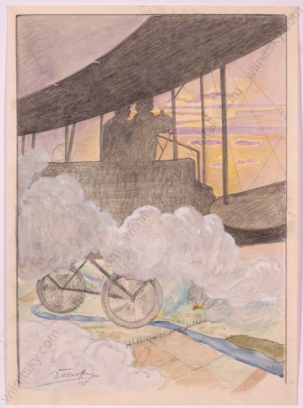 Robert v.Doblhoff (1880-1960) «WWI Air Force», 1915, Watercolor