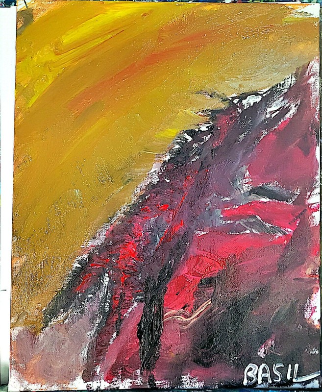 Black Wolf Unique Abstract Expressionism Wall Art Canvas Board 11×14