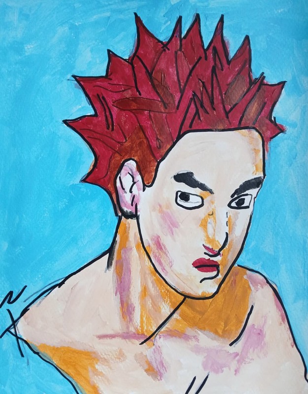 Expressionism/Abstract 11x14 Spike Red Signed Colorful Hand Made Art Painting gallery