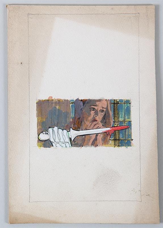 DARRELL GREENE GIRL FACING A BLOODY SWORD ORIGINAL NOVEL ILLUSTRATION gallery